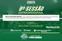 8ª Sessão Extraordinária 