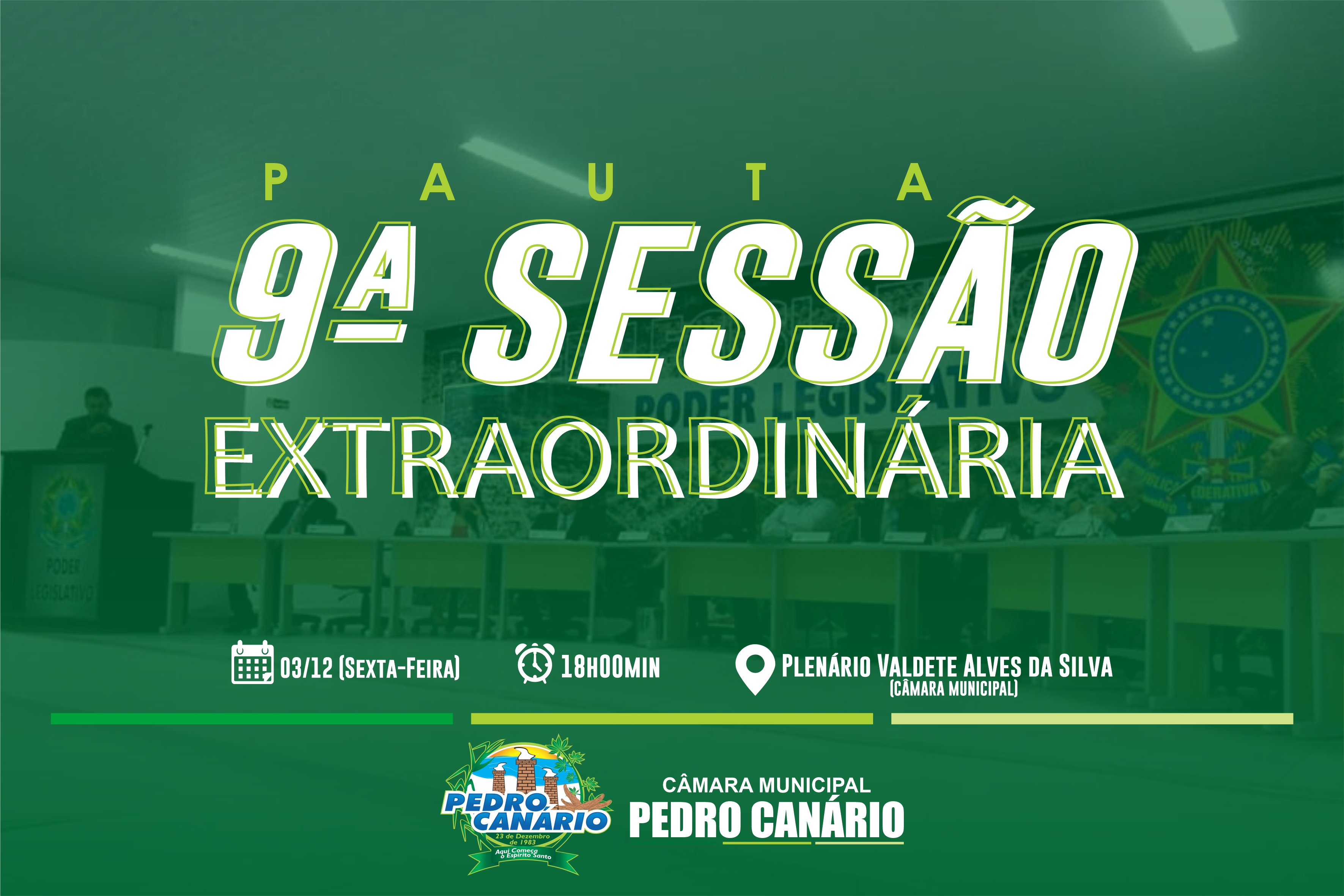 Pauta da 9ª Sessão Extraordinária