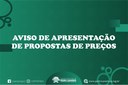 AVISO DE PROPOSTA DE PREÇO: FORNECIMENTO E INSTALAÇÃO DE LÂMPADAS.