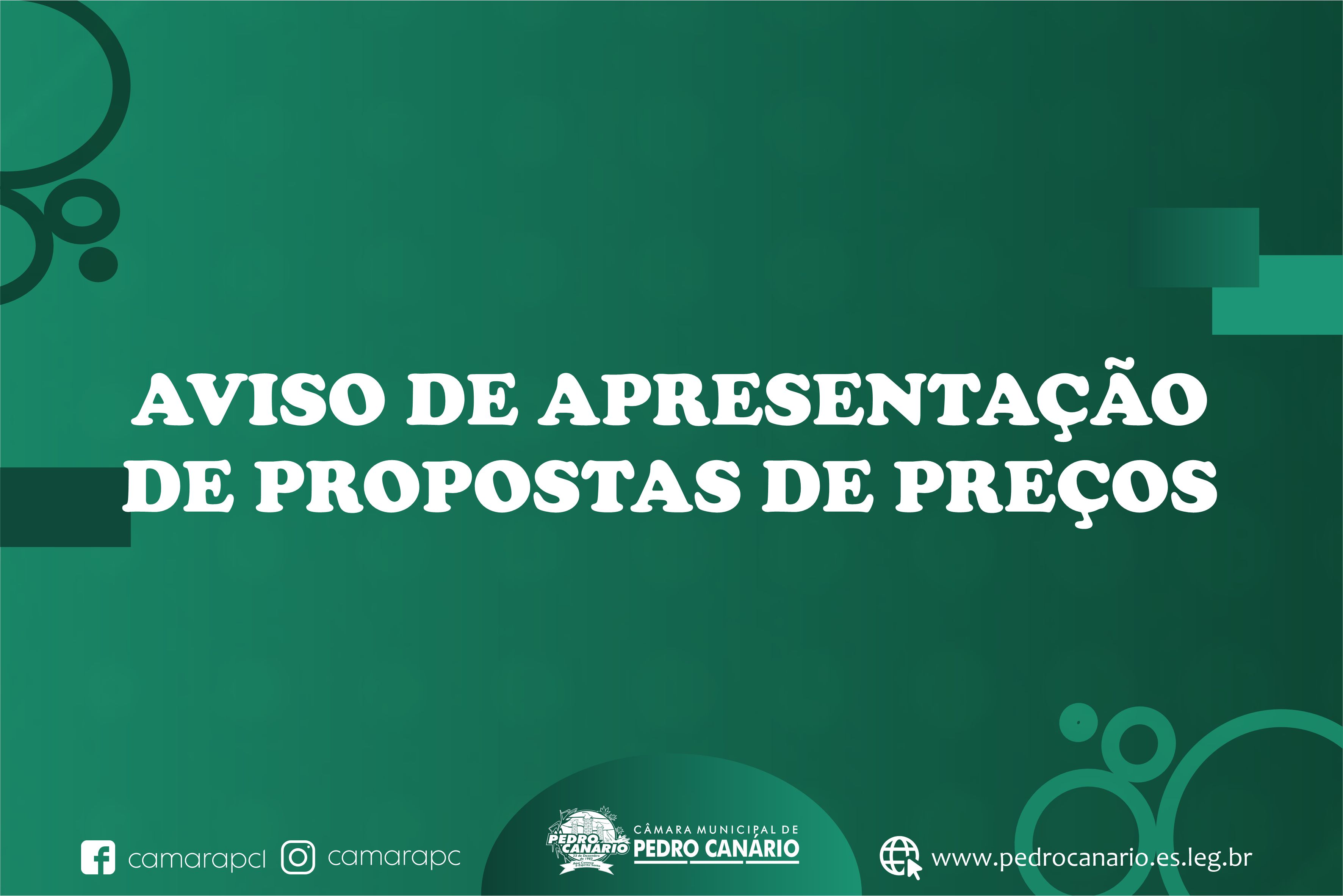AVISO DE PROPOSTA DE PREÇO: GRAVAÇÃO DE MÍDIA