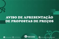 AVISO DE PROPOSTA DE PREÇO: ORGANIZADORA DE EVENTOS