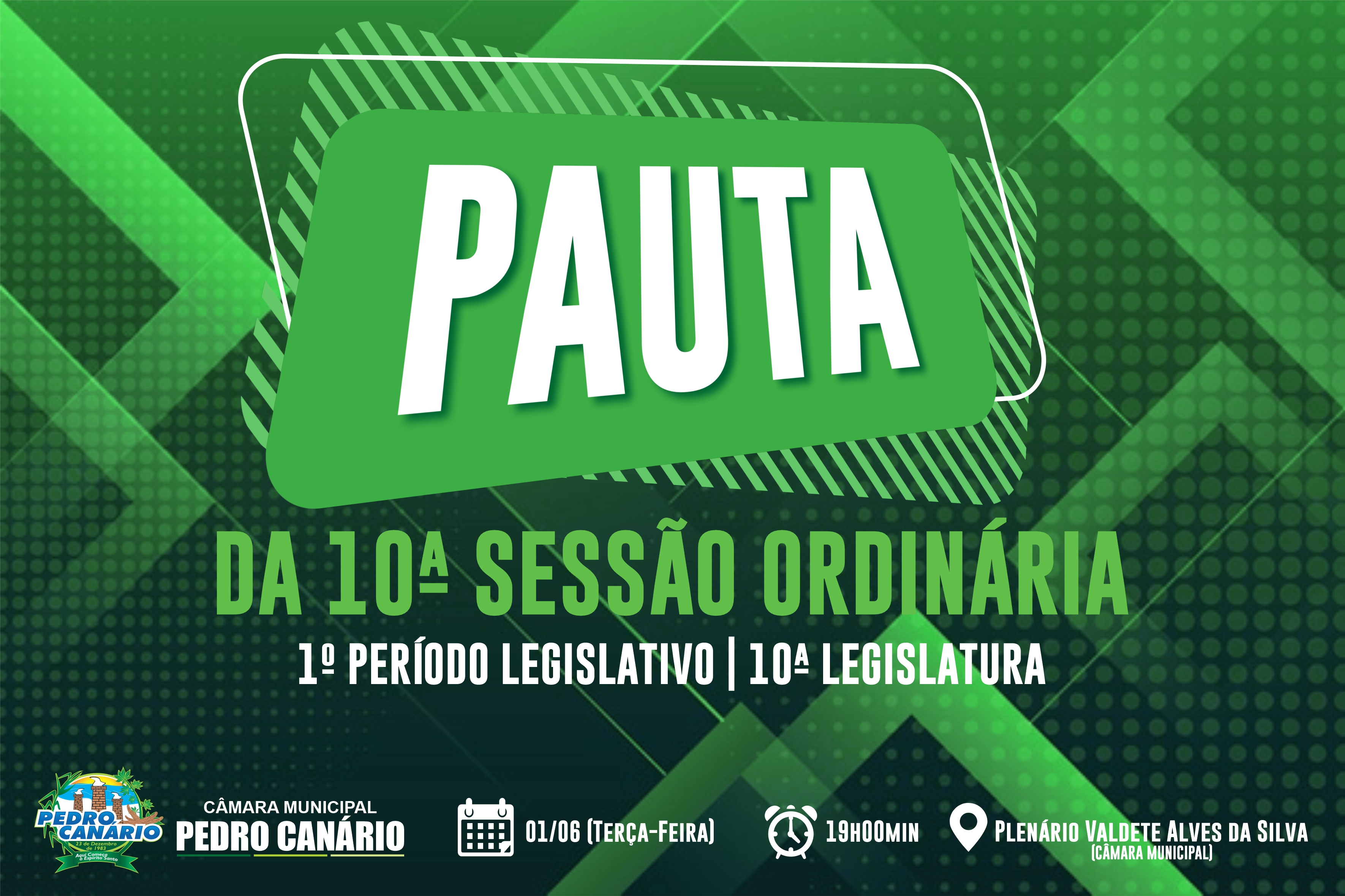 PAUTA DA 10ª SESSÃO ORDINÁRIA