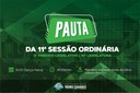 PAUTA DA 11ª SESSÃO ORDINÁRIA