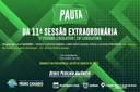 PAUTA DA 11º SESSÃO EXTRAORDINÁRIA