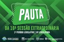PAUTA DA 16ª SESSÃO EXTRAORDINÁRIA