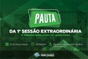 PAUTA DA 1ª SESSÃO EXTRAORDINÁRIA