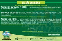 Pauta da 3ª Sessão Ordinária do 4º Período Legislativo da 9ª Legislatura