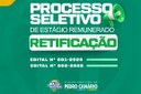 RETIFICAÇÃO AO EDITAL Nº 001-2026 E AO EDITAL Nº 002-2026