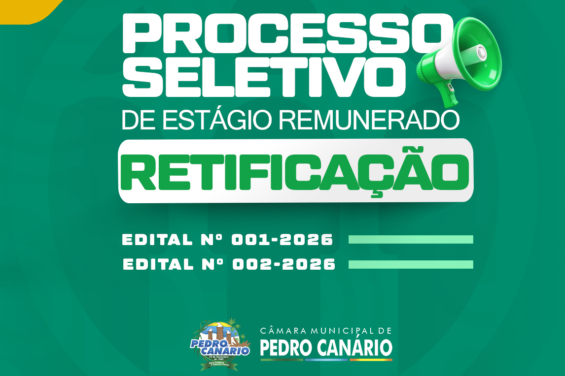 RETIFICAÇÃO AO EDITAL Nº 001-2026 E AO EDITAL Nº 002-2026